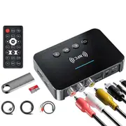 OZNALA Bluetooth 5.0 NFC Receiver Transmitter Wireless RCA to 3.5mm Aux Audio Adapter