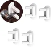 4 Pack Door Lever Lock Child Proof-White Door Locks Design for Kids Safety-Child Proof Doors & Handles 3M Adhesive (No Drilling) and Perfect for Door,Cabinet,Windows,Child-Proof & Pet-Proof