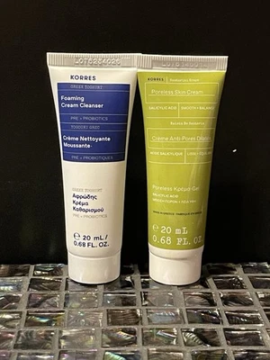 Korres Santorini Grape Poreless Skin Cream & Foaming Cream Cleanser (20mL) Mini