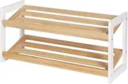 Artiss Shoe Storage Rack Cabinet Box Drawer Organiser Shoes Shelf Drawers Organisers Wooden 2 Tier Tilted Shelves Stand Organizer Hallway Home Decor Bedroom Furniture Display Wardrobe