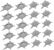 HEALEEP 20pcs Retro Sea Turtle Pendant Trays Creative Jewelry Bezel Bases for Necklace Bracelet Making Vintage Ocean-Themed Accessories Antique