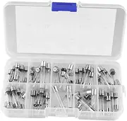 Tofficu 60Pcs Assorted Glass Tube Fuses Kit for Home and Electronic Appliances Durable Protective Fuses Storage Box Fast Blow Glass Fuses for Easy Access