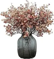 JAKY-Global Babys Breath Silk Artificial Flowers 6 Bundle European Fake Plants Decor Wedding Party Fall Stems Decoration Bouquets DIY Home Garden (Beige Brown-6pcs)