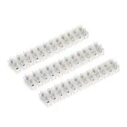 3Pcs Terminal Block Wire Connector Strip 20A 12 Position Dual Row Type H
