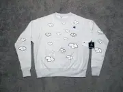 Story x Peanuts Champion Grey Crewneck Sweatshirt Men's M sam tury clouds snoopy