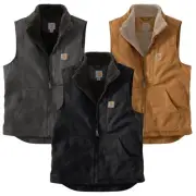 Carhartt Men's Size M-5XL Sherpa-Lined Mock Neck Full-Zip Durable Duck Vest