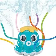 KEAGAN Water Spray Sprinkler for Kids, Outdoor Rotating Toy for Garden, Yard, Lawn - Summer Fun (Blue Octopus)