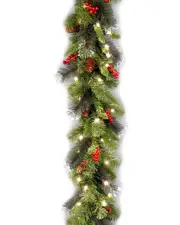 National Tree Company 9ft Crestwood Spruce Garland with Lights
