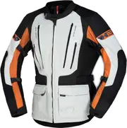 IXS Lennik-ST, textile jacket waterproof , color: Black/Light Grey/Orange , size: 3XL