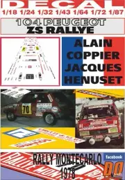 DECAL PEUGEOT 104 ALAIN COPPIER RALLY MONTECARLO 1978 (09)
