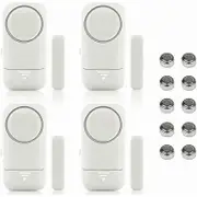 4pcs Door and Window Alarm Magnetic Wireless Sensor for Home Security System Child Safety - Anti-Intrusion Anti-Theft Burglary Detectors 120dB Siren w