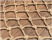 bandezid Decorative Jute Hemp Netting,Jute Twine String Netting Decking Rope Net Garden Bundling Net Adults Fitness Jute Net Rope Diameter 4 Mm,Mesh 10cm-Hemp rope 2x2m(6.6x6.6ft)