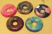 (5) Homemade Donut Shaped Crayons - Mixed color schemes 2.75-3" each (For Kids)
