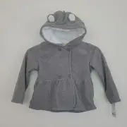 NWT Carter's Gray Hooded Fleece Jacket 24 mths