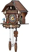 Kintrot Cuckoo Clock Antique Black Forest House Clock Tranditional Wooden Pendulum Quartz Wall Clock