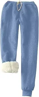 [Ctreela] Fleece Lined Corduroy Pants for Women's Winter Warm Sweatpants Plush Sherpa Long Trousers Thick Jogger Pants