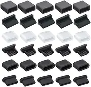 30 PCS 6 Types USB Anti Dust Cover Plugs, USB Type-C Dust Stopper, Silicone Soft Micro USB Cap Port Protector, Anti Dust Cover Protector Plugs Cap for USB A, Micro USB, Type C Ports (30PCS)