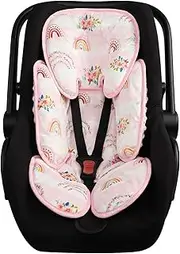 Pea Pod Baby Car Seat Head Support for Newborn, Rainbow and Floral