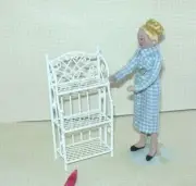Miniature MEDIUM 3-Shelf WHITE Wire Display Shelf Unit: DOLLHOUSE 1:12 Scale