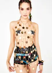 Bling Goddess Mirror Chain Top