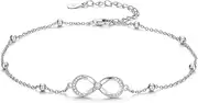 [ABIGY] Women's Anklet 925 Sterling Silver Infinity Anklet Infinity Jewellery for Women, Sterling Silver