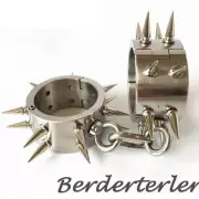 Stainless Steel Spiked Handcuffs Wrist Handcuff Flirt Fetish Restraints Cosplay