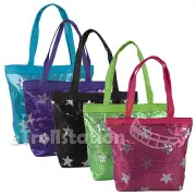 Girls Kids Youth Shine Sequin Stars Shoulder Dance Gymnastics Cheer Tote Bag