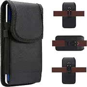 Minimalist card holder case Rugged Nylon Belt Clip Phone Holster Compatible with iPhone 15/14/13/12 Pro Max,Compatible with Galaxy S24 S23 S22 S21 Ultra Pixel 8/7/6 Pro Pouch Bag Carry Case[Pen Holder
