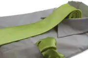 Mens Lime 8Cm Neck Tie & Matching Pocket Square Set