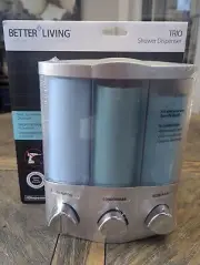 Better Living 76334-1 Euro TRIO Dispenser, Translucent Container, Satin Silver