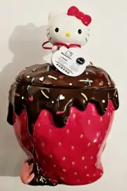 BLUE SKY SANRIO HELLO KITTY CHOCOLATE STRAWBERRY CANISTER JAR LIMITED EDITION