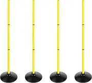 3.9FT Detachable Speed Agility Poles Agility Training Poles Set Adjustiable Height Soccer Poles with Rubber Base