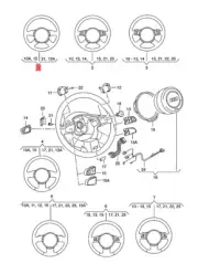 Genuine AUDI A6 Avant S6 quattro Q7 4F2 Steering Wheel Black 4F0419091CD6PS (for: Audi)