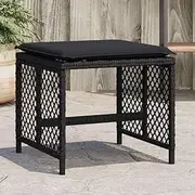 Garden Stools with Cushions 4 pcs Black 41x41x36 cm Poly Rattan,Comfortable Outdoor Stools with Washable Cushion Covers for Enjoyable Outdoor Living