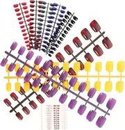 DRESSOOS 12 Sets Women's Square Fake Nails Press Set Manicure Supplies for Diy Nail Art