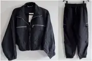 Zara Tracksuit Lightweight Jacket and Pants Black Medium NWT