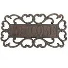 Rustic Brown Cast Iron Ornate Design Welcome Sign Wall Home Door Decor