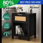 ALFORDSON Bedside Table Nightstand Side End 1 Drawer Storage Shelf Black