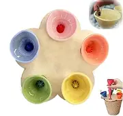 Omuotaut Bee Insect Drinking Cup, Bee Insect Drinking Cup, Bee Cups for Garden Thirsty Pollinators Need a Drink, Bees Need Safe Places to Drink! Bee Cups Collect a Teaspoon of Water