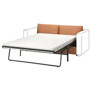 VIMLE frame, 2-seat sofa-bed section, Grann/Bomstad golden-brown