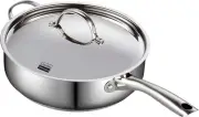 Classic Stainless Steel Saute Pan 11-In 5 Quart Induction Cookware Deep Frying