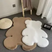 Bear Shaped White Rug Super Soft Carpet Modern Kid Bedroom Anti skid mat Fluffy