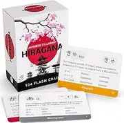 Japanese Syllabary Hiragana Flash Cards – 104 Character Writing System – Educational Language Learning Resource Set – Letter Alphabet Study, Memory & Sight - Grade School, Classroom, or Homeschool