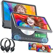 GOnavidio 12" Dual Car DVD Players with HDMI Input, Car TV with Wall Charger, Headphones, Support USB/TF Card, Watch Same/Different Movies, HD Decoding, Last Memory