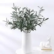 Olive Branches for Vases, 5pcs 30inch Artificial Olive Tree Branches, Realistic Greenery Stems, Faux Olive Branch Stems for Home Office Decor