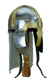 Medieval Knight Helmet Battle Warrior Helmet With Chain mail Replica 18 Gauge