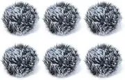Cubilux Wind Muff (Dead cat) for Lavalier Lapel Microphone, Outdoor Furry Windscreen for Mini Clip-On MIC, 6-Pack