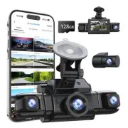 360 View 4 Channel Dash Cam Front and Rear Left Right Inside Camera for Cars,...
