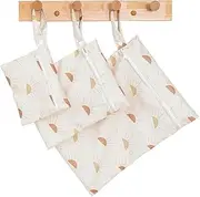KKTAPOS Diaper Wet Dry Bags for Baby Cloth Diapers - 3pcs/set Waterproof Reusable Washable Travel Bags, Gym Bag, Pool, Daycare Soiled Baby Items Yoga Gym Bag for Swimsuits & Wet Clothes (Half Sun)