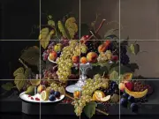 Art Severin Roesen Grape Fruit Wine Mural Ceramic Backsplash Bath Tile #1848